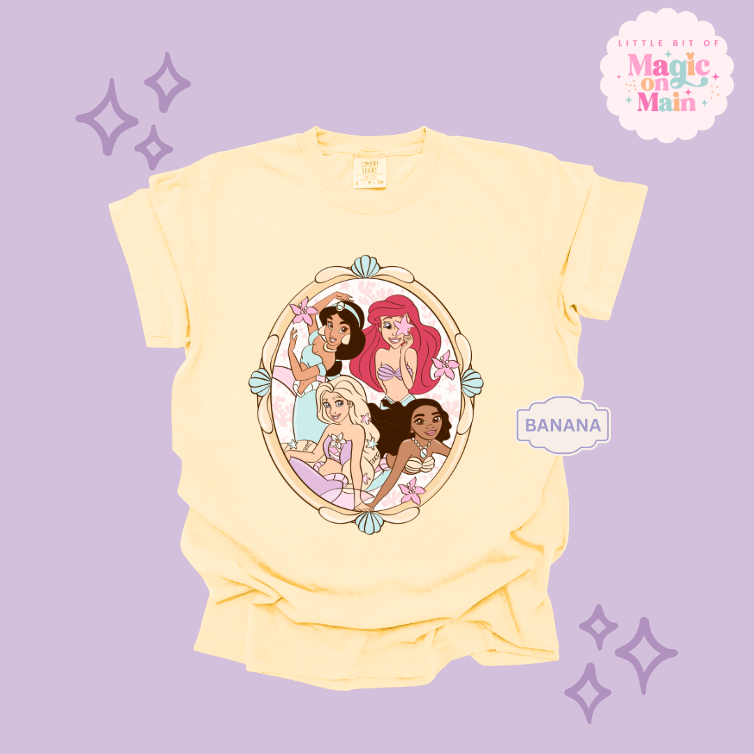 PRINTED MERMAID PRINCESSES - ADULT T-SHIRT