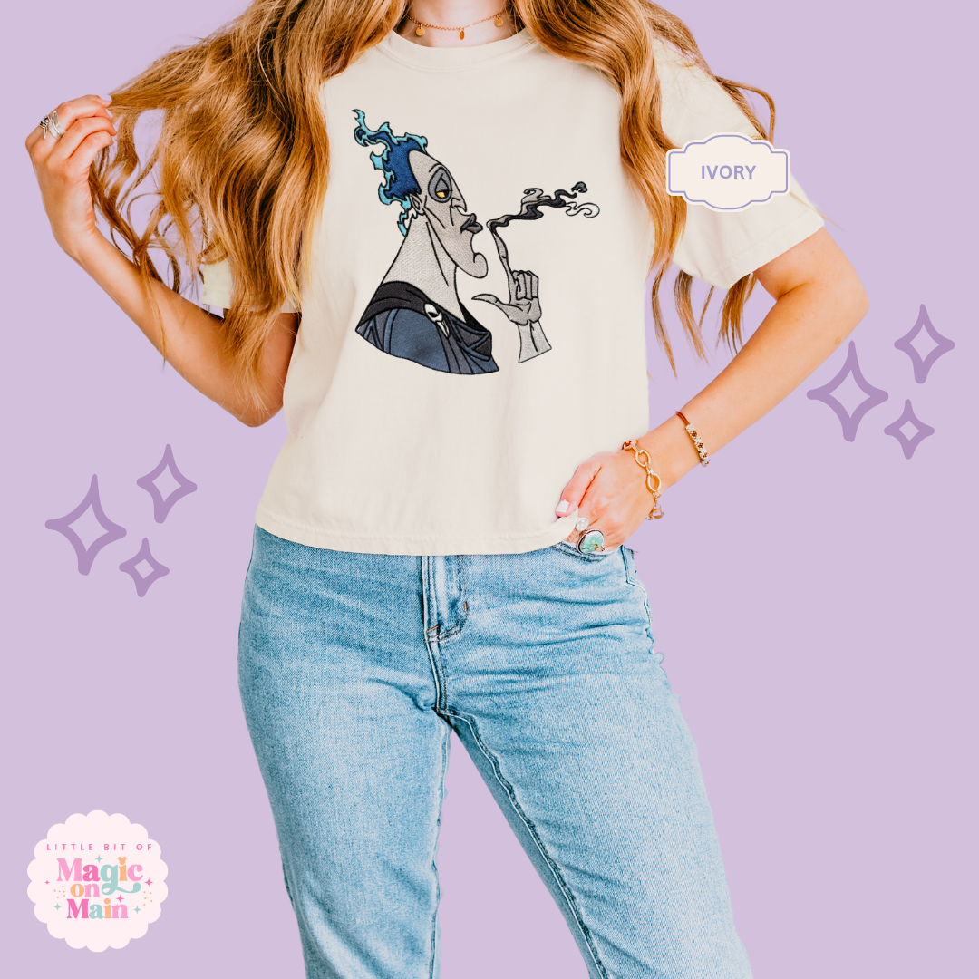 EMBROIDERED HADES - WOMENS BOXY T-SHIRT