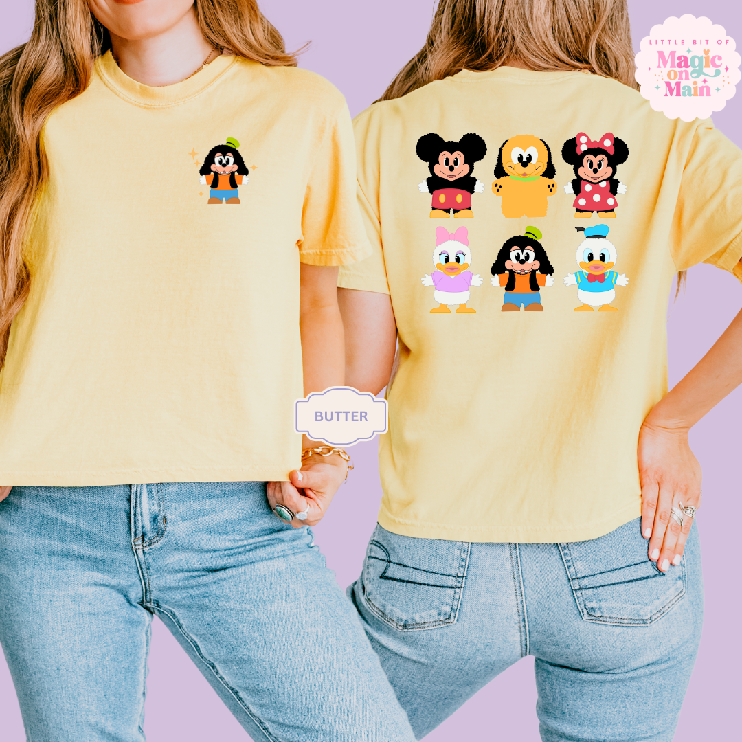 STUFFED CHARACTERS FRONT AND BACK PRINT - GOOFY - WOMENS BOXY T-SHIRT