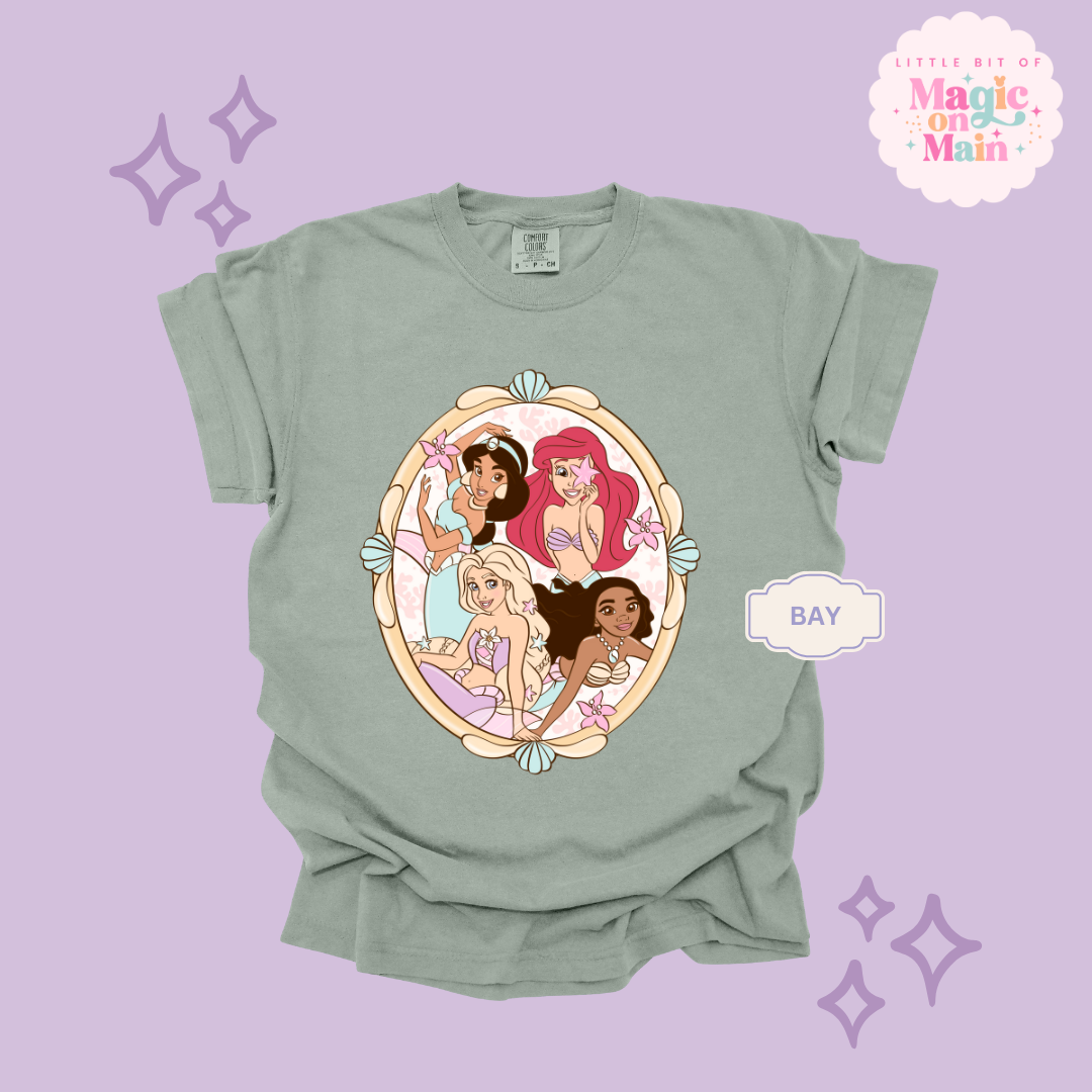PRINTED MERMAID PRINCESSES - ADULT T-SHIRT