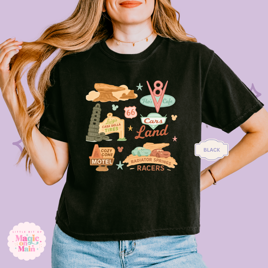 PRINTED CARS ELEMENTS - WOMENS BOXY T-SHIRT