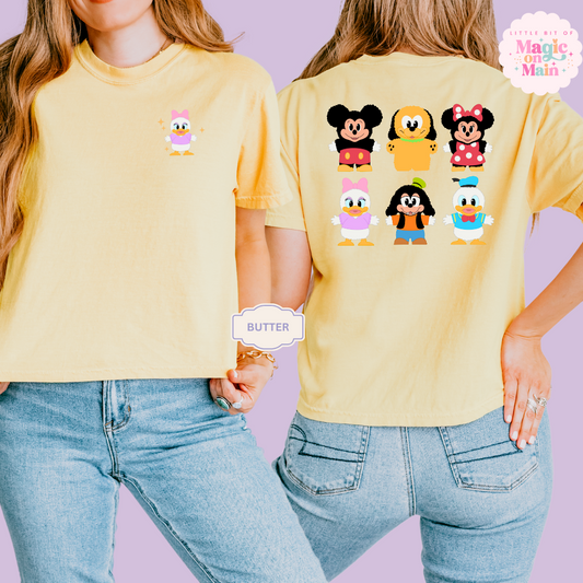 STUFFED CHARACTERS FRONT AND BACK PRINT - DAISY - WOMENS BOXY T-SHIRT