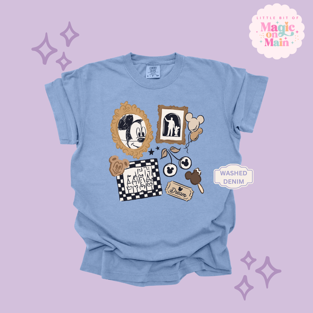 PRINTED NEUTRAL MICKEY - ADULT T-SHIRT