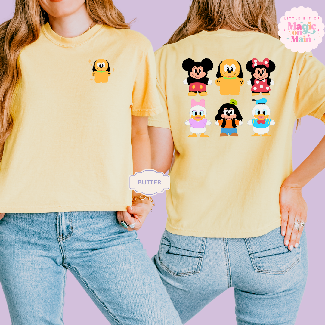 STUFFED CHARACTERS FRONT AND BACK PRINT - PLUTO - WOMENS BOXY T-SHIRT