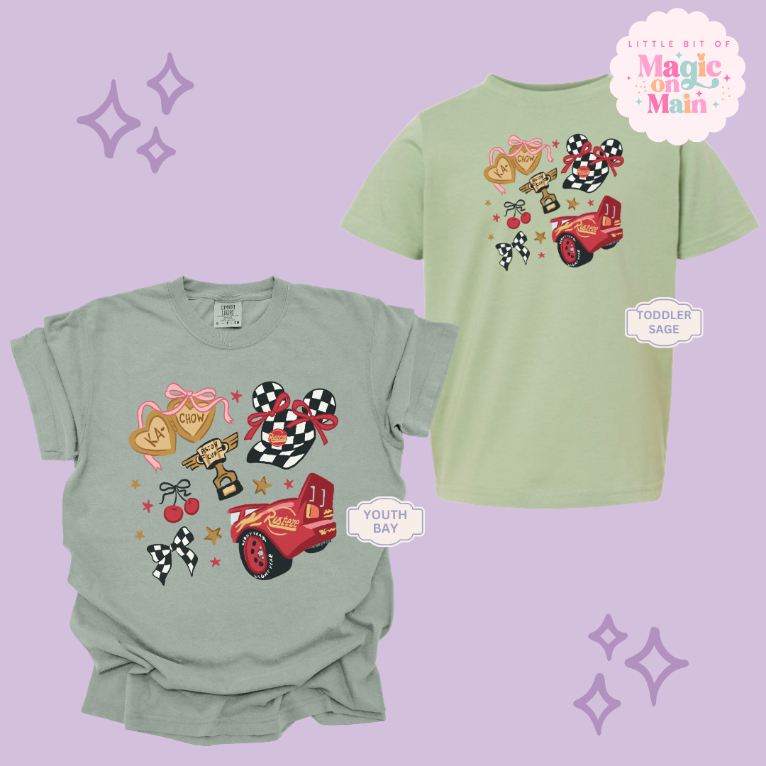 PRINTED RED CAR ELEMENTS COQUETTE - YOUTH/TODDLER
