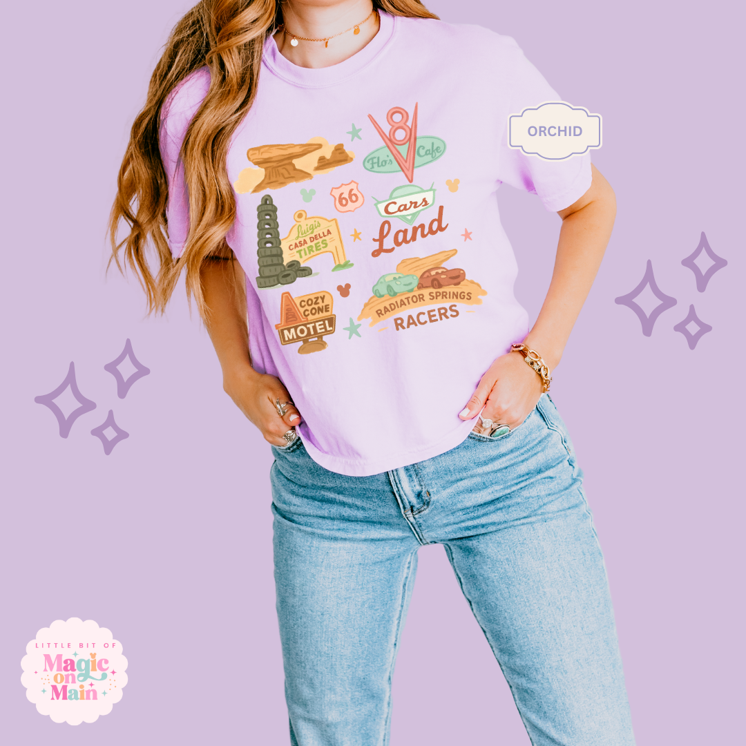 PRINTED CARS ELEMENTS - WOMENS BOXY T-SHIRT