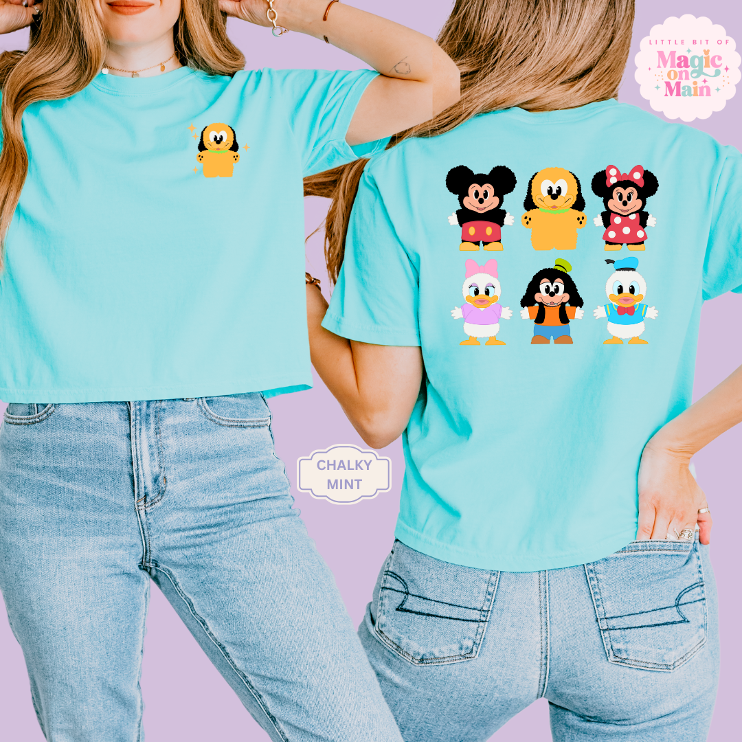 STUFFED CHARACTERS FRONT AND BACK PRINT - PLUTO - WOMENS BOXY T-SHIRT