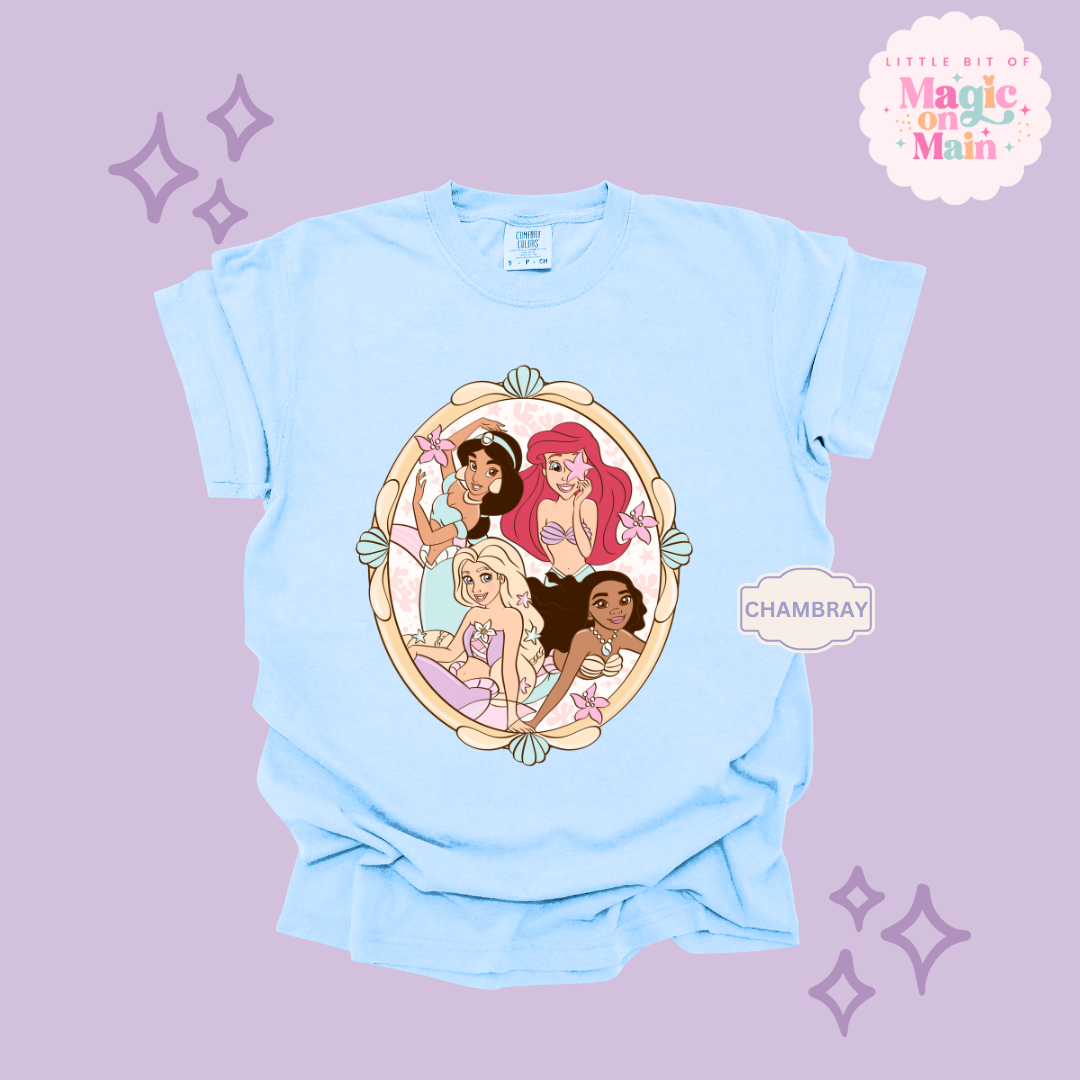 PRINTED MERMAID PRINCESSES - ADULT T-SHIRT