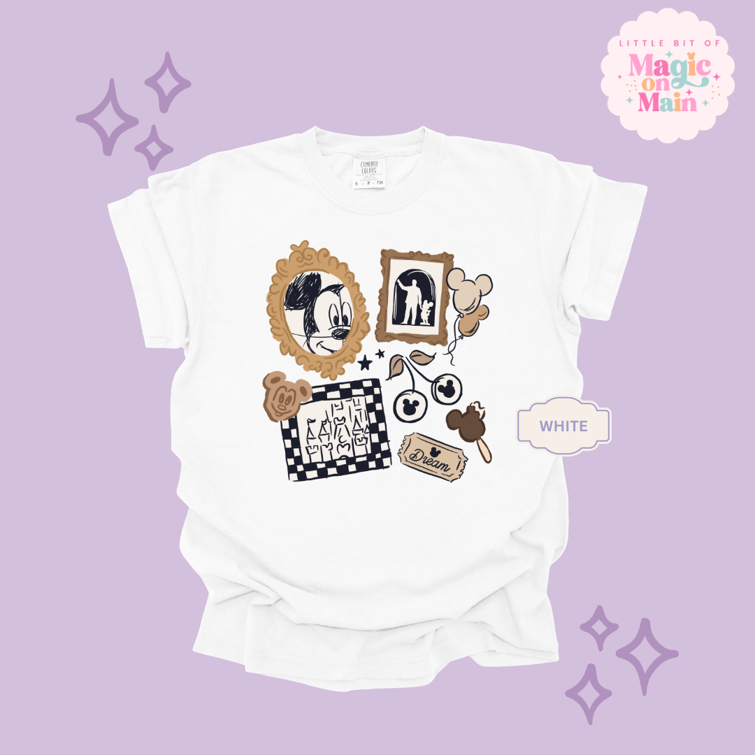 PRINTED NEUTRAL MICKEY - ADULT T-SHIRT