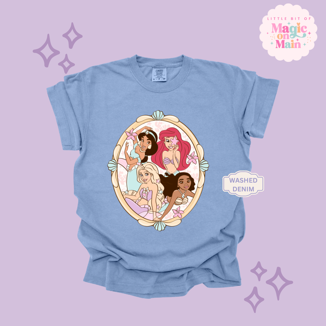 PRINTED MERMAID PRINCESSES - ADULT T-SHIRT