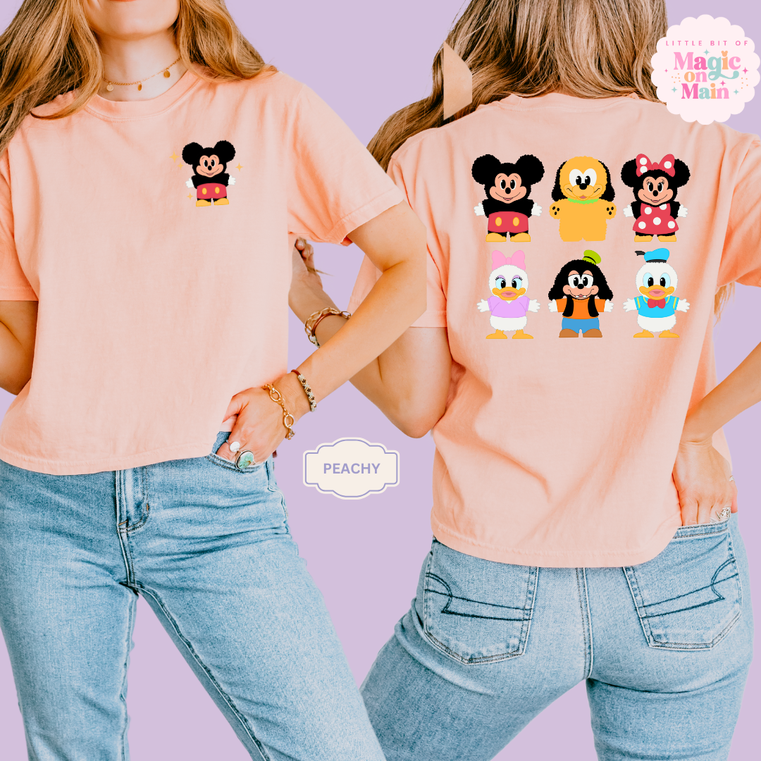 STUFFED CHARACTERS FRONT AND BACK PRINT - MICKEY - WOMENS BOXY T-SHIRT
