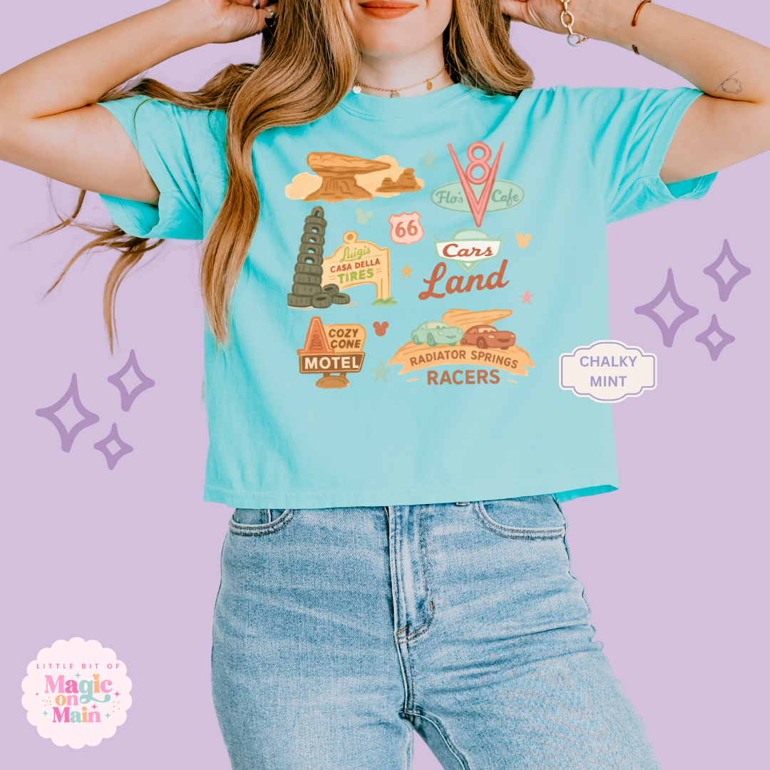 PRINTED CARS ELEMENTS - WOMENS BOXY T-SHIRT