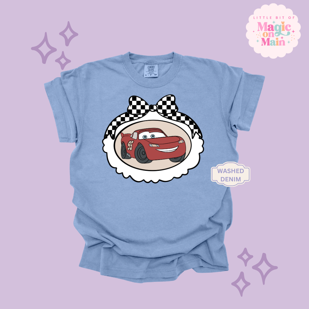 PRINTED RED CAR COQUETTE - ADULT T-SHIRT