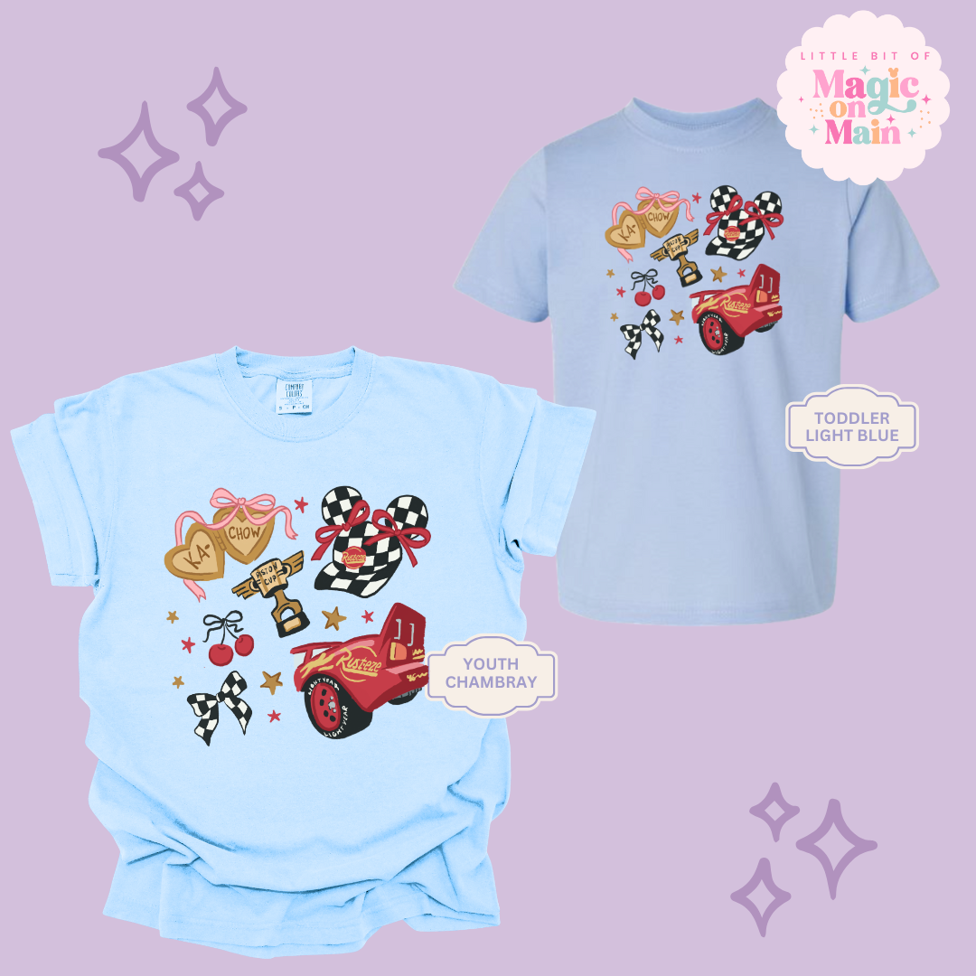 PRINTED RED CAR ELEMENTS COQUETTE - YOUTH/TODDLER