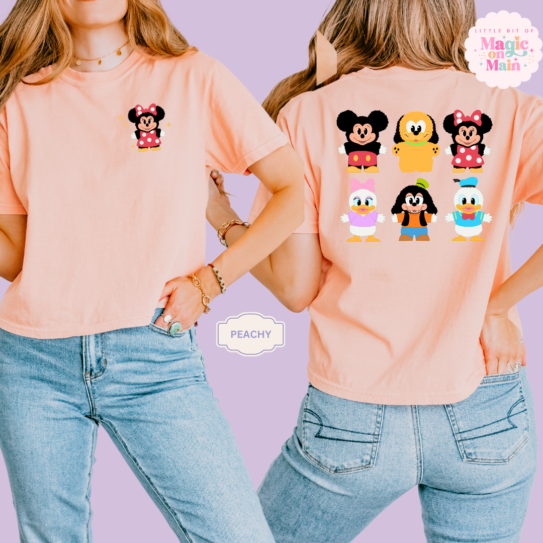 STUFFED CHARACTERS FRONT AND BACK PRINT - MINNIE - WOMENS BOXY T-SHIRT