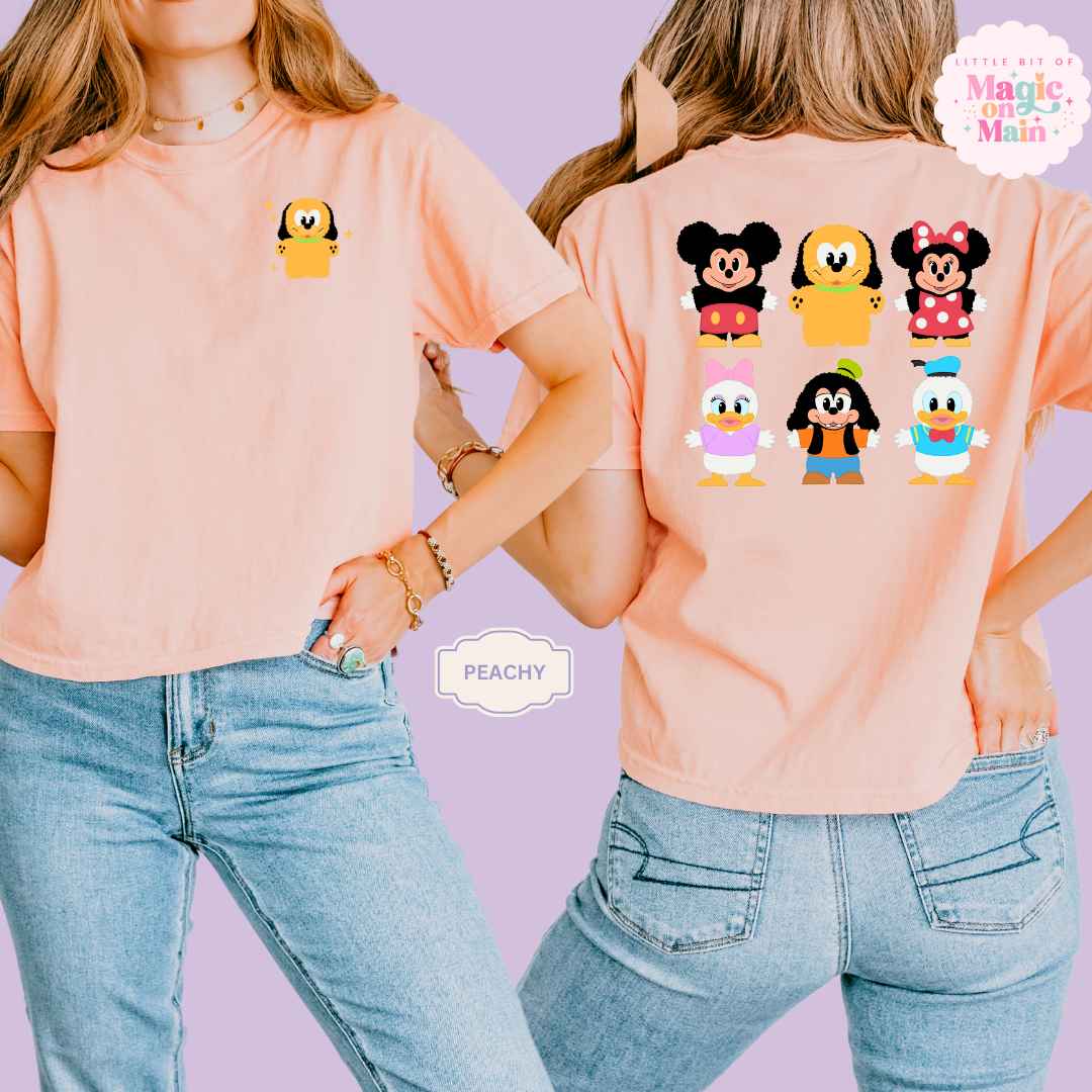 STUFFED CHARACTERS FRONT AND BACK PRINT - PLUTO - WOMENS BOXY T-SHIRT