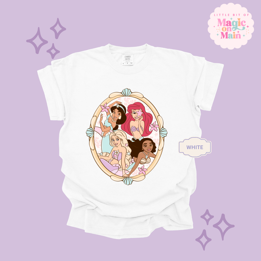 PRINTED MERMAID PRINCESSES - ADULT T-SHIRT