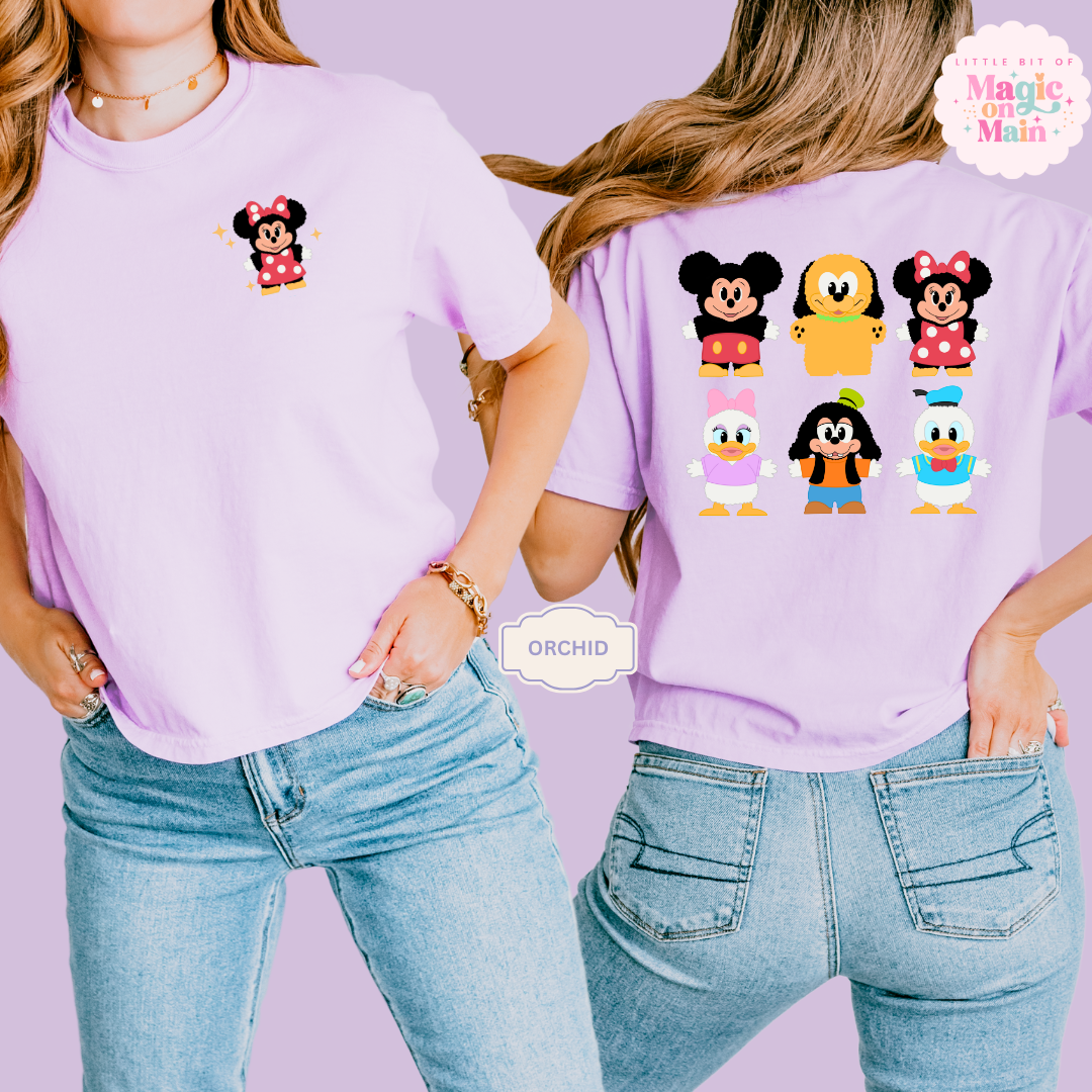 STUFFED CHARACTERS FRONT AND BACK PRINT - MINNIE - WOMENS BOXY T-SHIRT