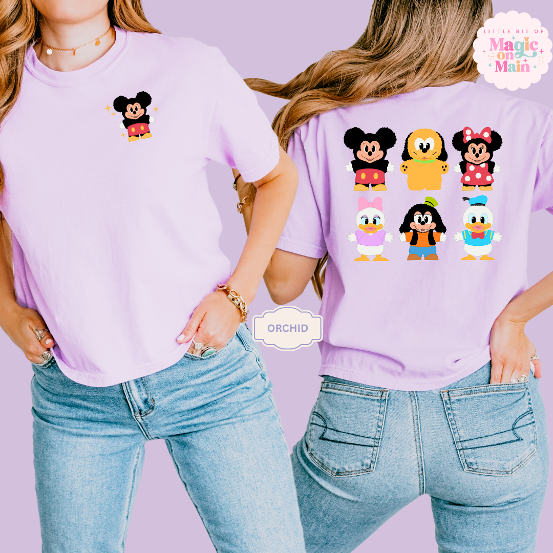 STUFFED CHARACTERS FRONT AND BACK PRINT - MICKEY - WOMENS BOXY T-SHIRT