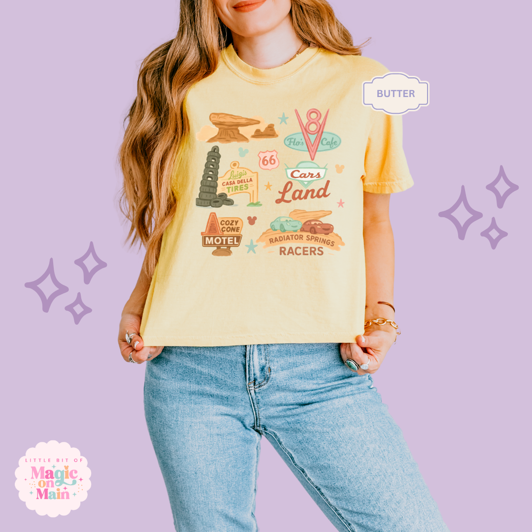 PRINTED CARS ELEMENTS - WOMENS BOXY T-SHIRT