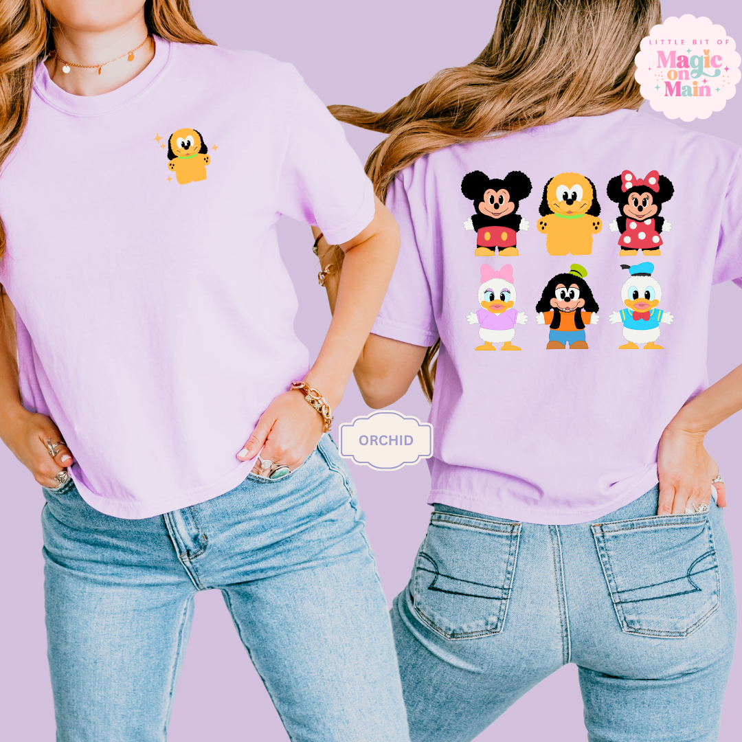 STUFFED CHARACTERS FRONT AND BACK PRINT - PLUTO - WOMENS BOXY T-SHIRT