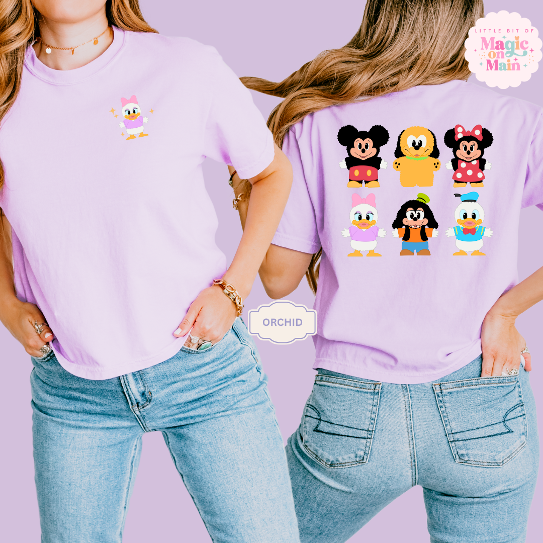 STUFFED CHARACTERS FRONT AND BACK PRINT - DAISY - WOMENS BOXY T-SHIRT