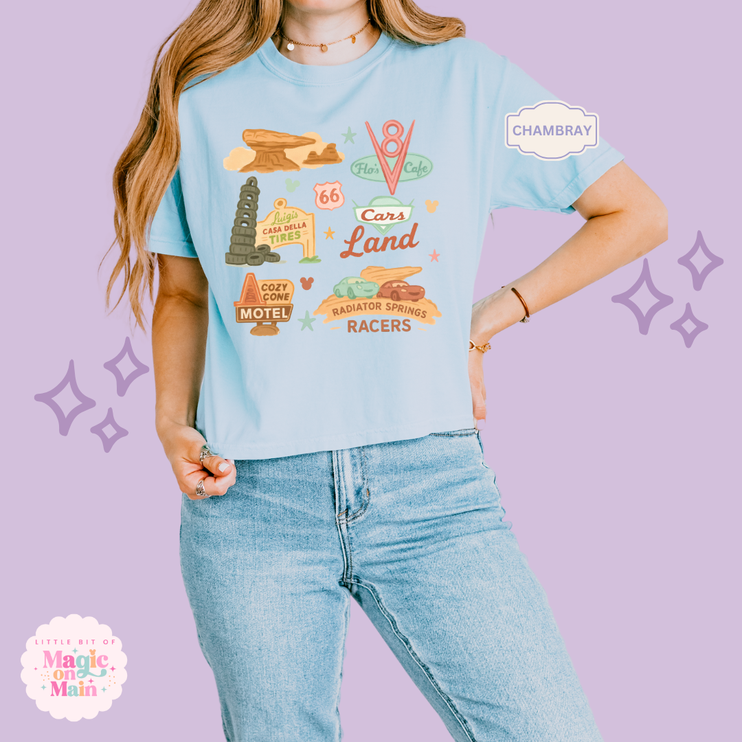 PRINTED CARS ELEMENTS - WOMENS BOXY T-SHIRT