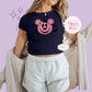 PRINTED PINK PUMPKIN - EXCLUSIVE TO MoM - WOMENS CROPPED RIBBED BABY TEE