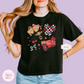 PRINTED RED CAR ELEMENTS COQUETTE - WOMENS BOXY T-SHIRT