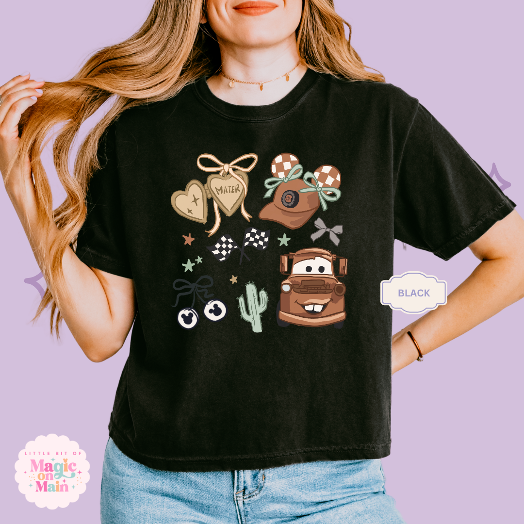 PRINTED BROWN TRUCK COQUETTE - WOMENS BOXY T-SHIRT