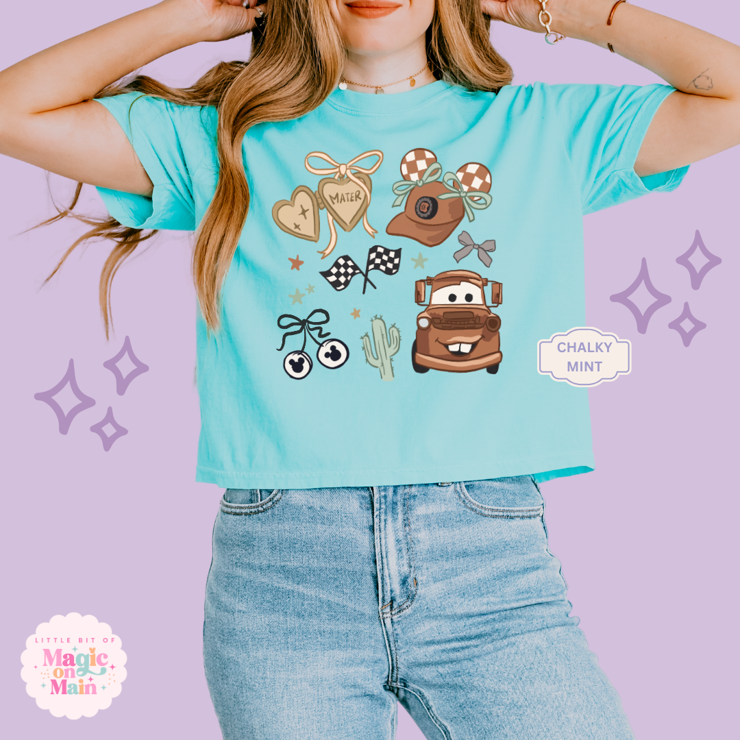 PRINTED BROWN TRUCK COQUETTE - WOMENS BOXY T-SHIRT