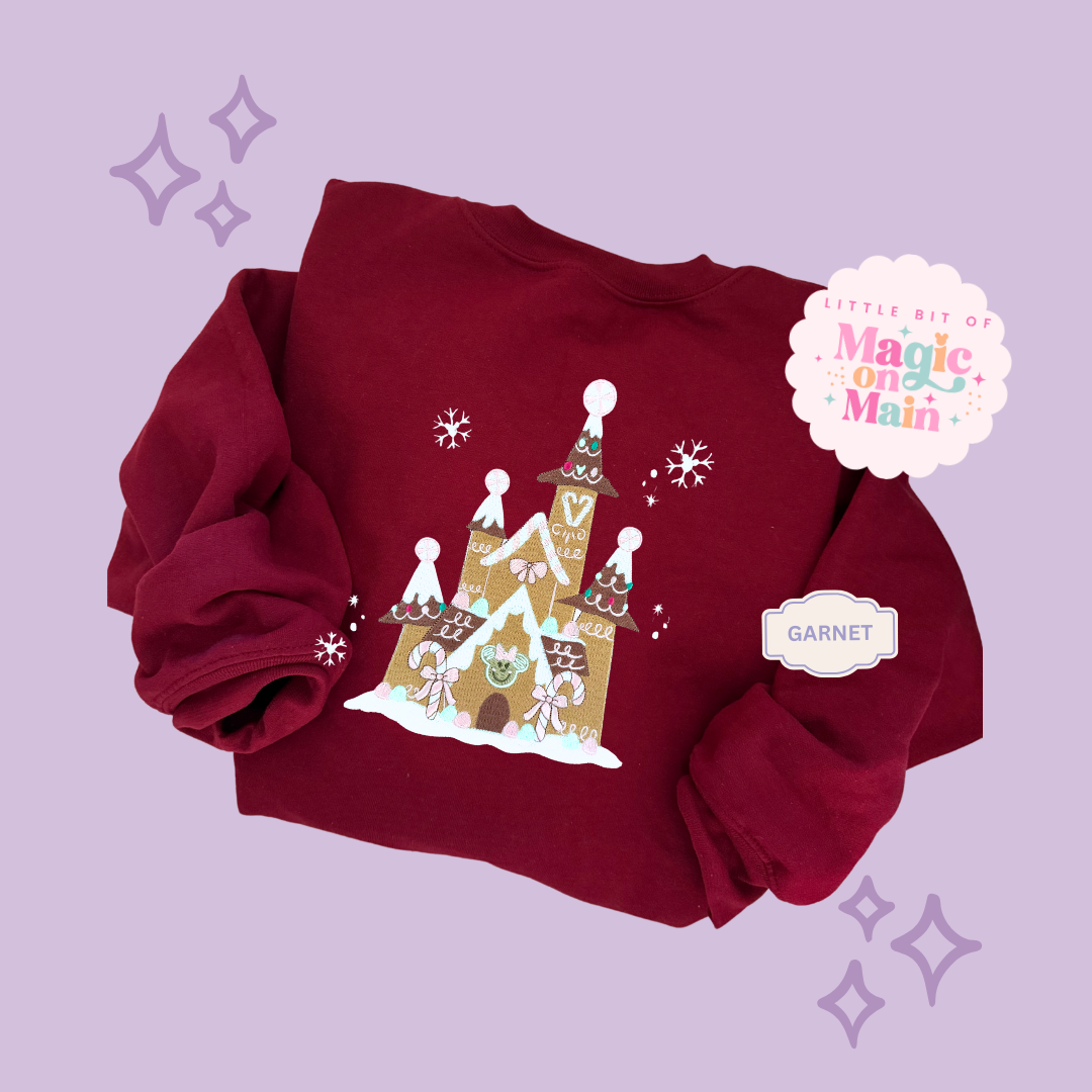 EMBROIDERED GINGERBREAD CASTLE - EXCLUSIVE TO MoM - ADULT SWEATSHIRT