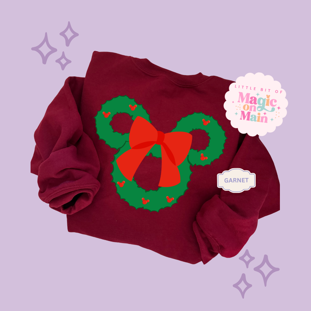 PRINTED MICKEY WREATH - EXCLUSIVE TO MoM - ADULT SWEATSHIRT
