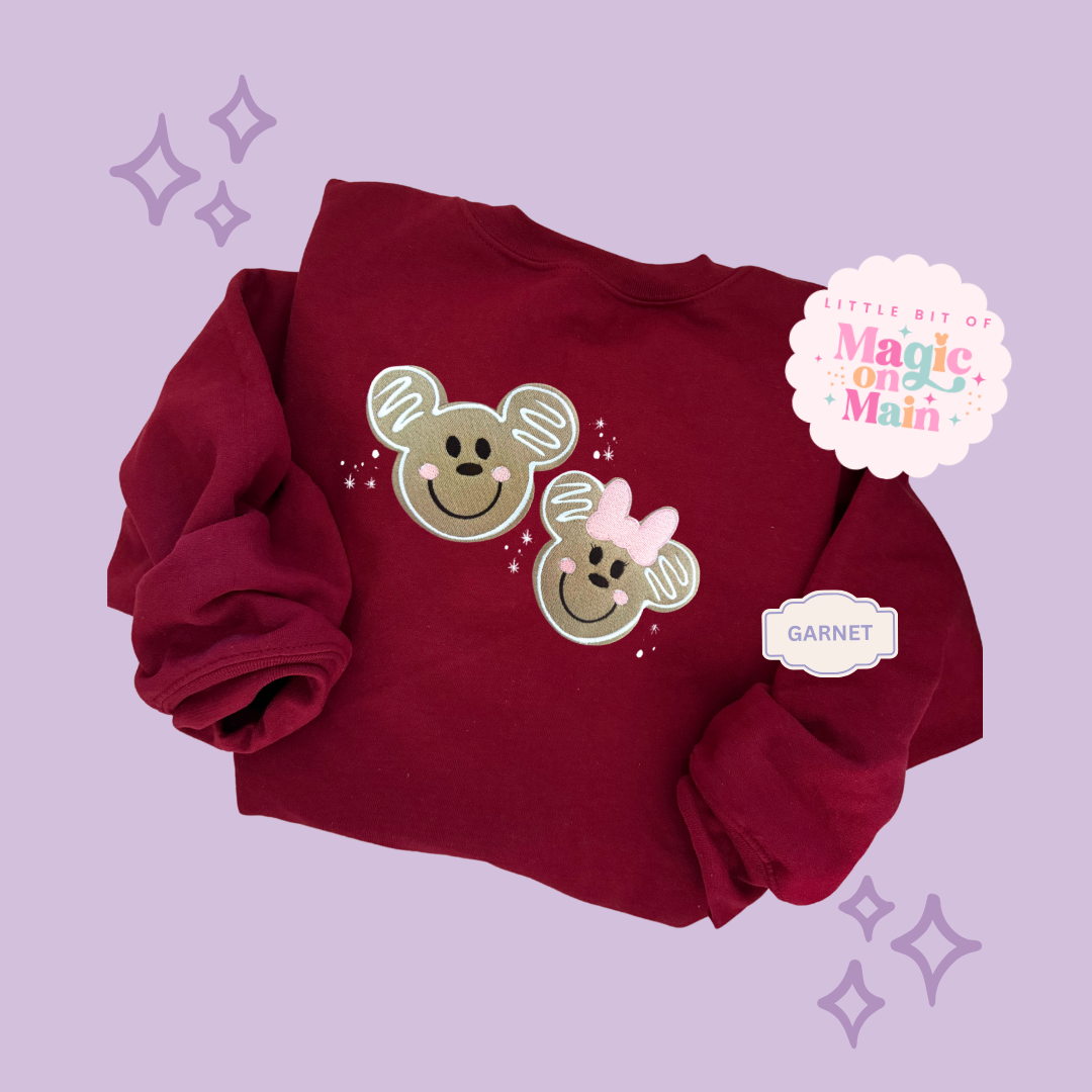 EMBROIDERED GINGERBREAD MICKEY & MINNIE - EXCLUSIVE TO MoM - ADULT SWEATSHIRT