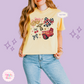 PRINTED RED CAR ELEMENTS COQUETTE - WOMENS BOXY T-SHIRT