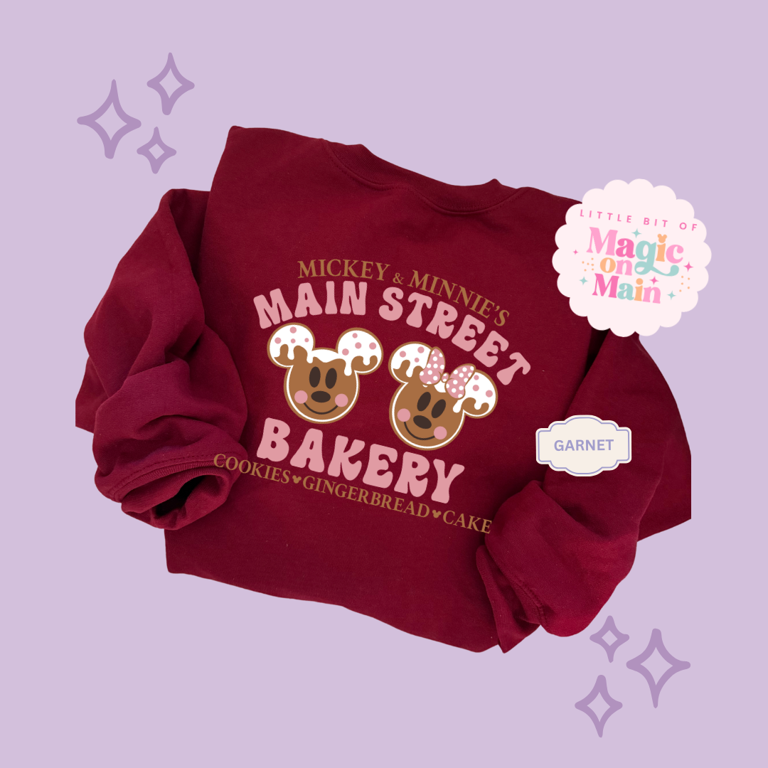 PRINTED MAIN STREET BAKERY PINK  - ADULT SWEATSHIRT