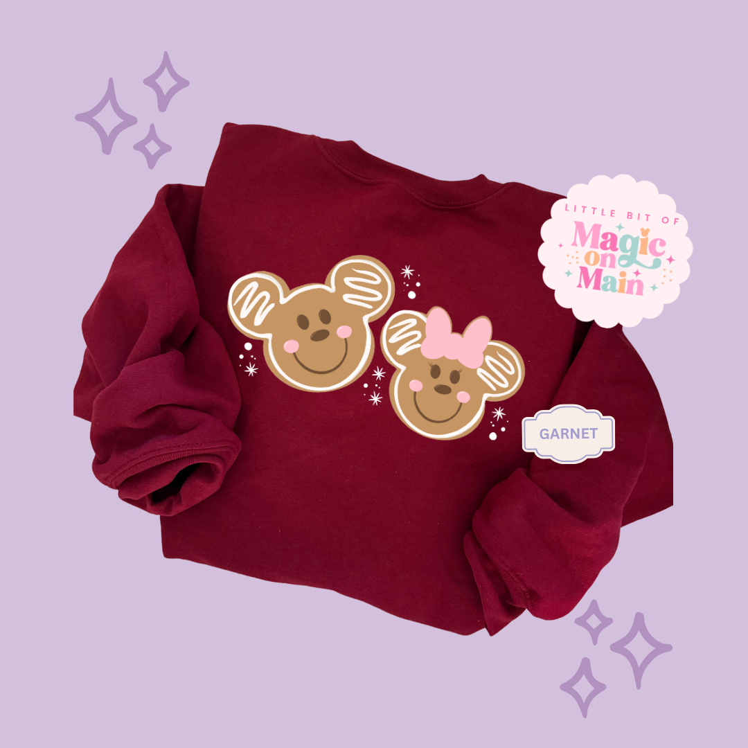 PRINTED GINGERBREAD MICKEY & MINNIE - EXCLUSIVE TO MoM - ADULT SWEATSHIRT