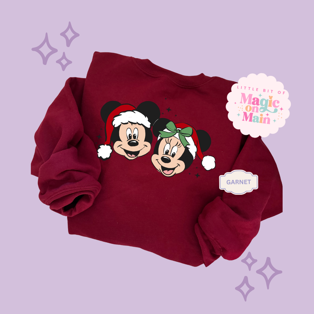 PRINTED MICKEY & MINNIE CHRISTMAS - ADULT SWEATSHIRT