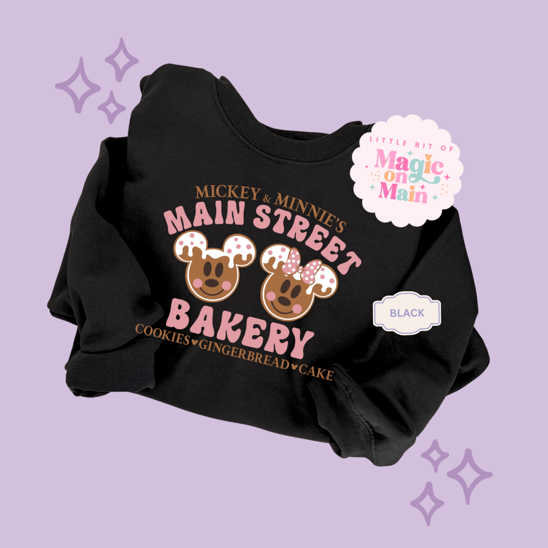 PRINTED MAIN STREET BAKERY PINK  - ADULT SWEATSHIRT