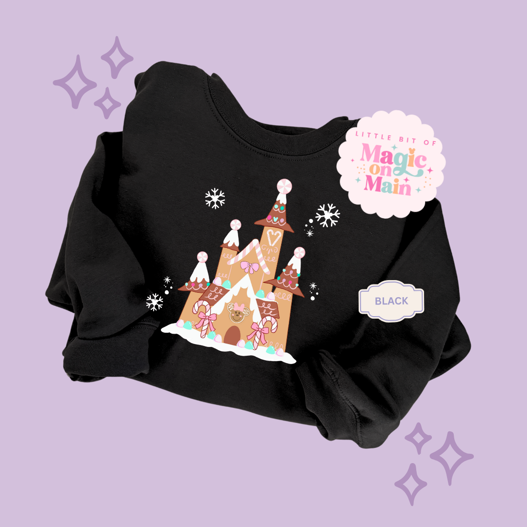 PRINTED GINGERBREAD CASTLE - EXCLUSIVE TO MoM - ADULT SWEATSHIRT