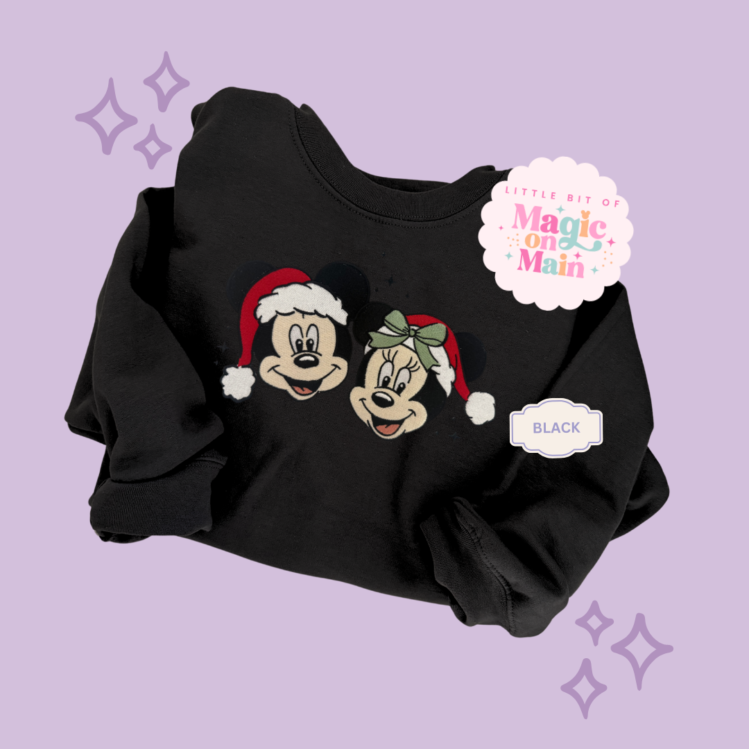 EMBROIDERED MICKEY & MINNIE CHRISTMAS - ADULT SWEATSHIRT