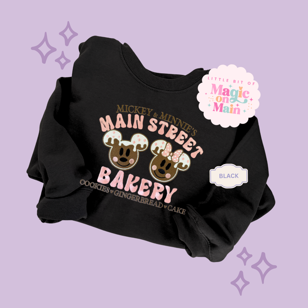 EMBROIDERED MAIN STREET BAKERY PINK - ADULT SWEATSHIRT