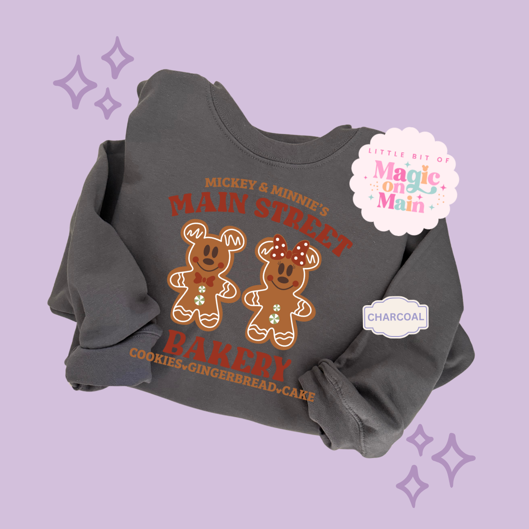 PRINTED MAIN STREET BAKERY RED  - ADULT SWEATSHIRT