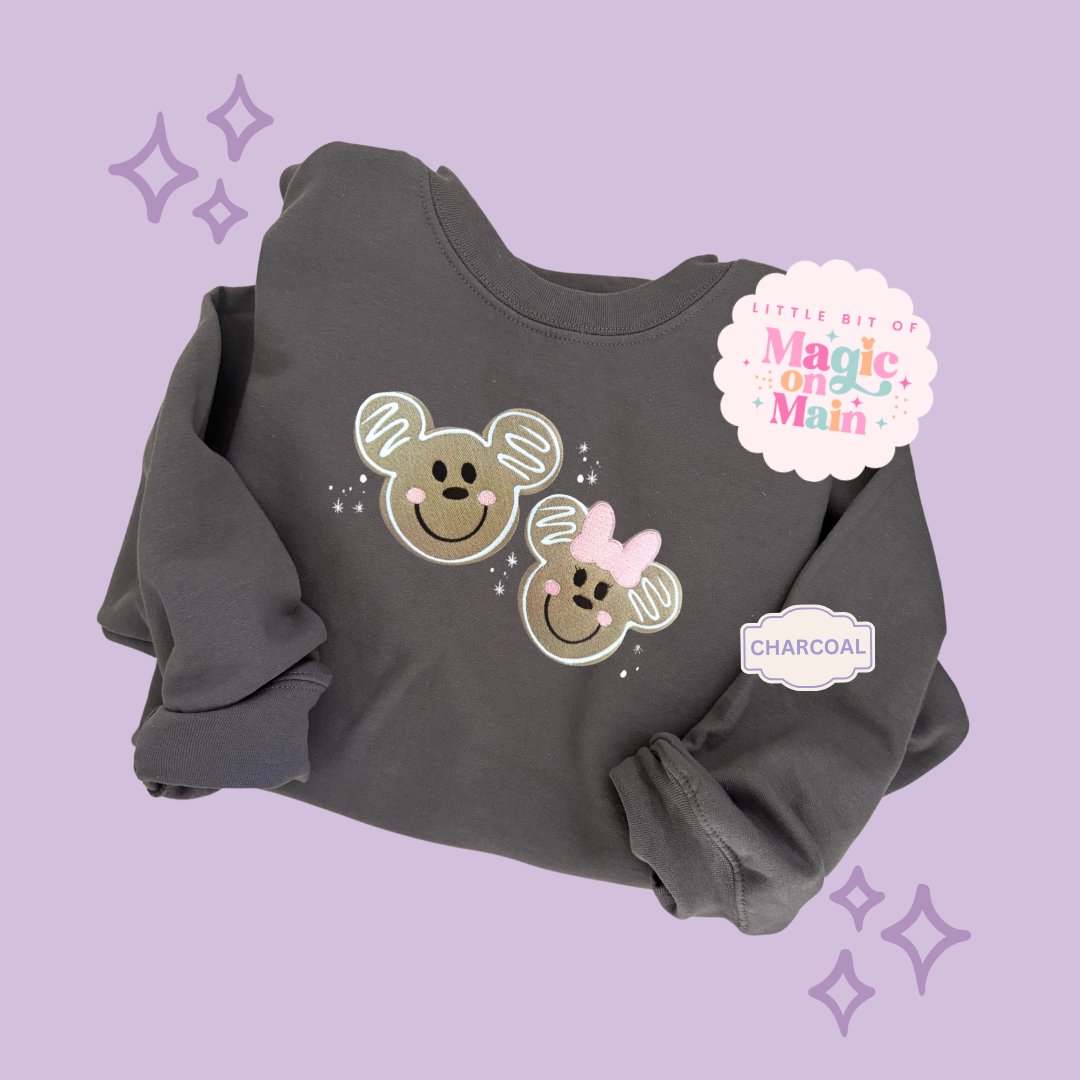 EMBROIDERED GINGERBREAD MICKEY & MINNIE - EXCLUSIVE TO MoM - ADULT SWEATSHIRT