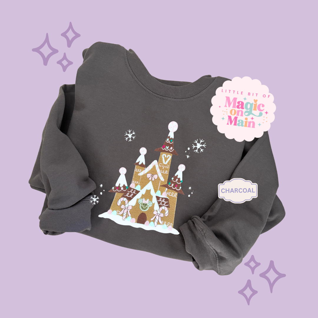 EMBROIDERED GINGERBREAD CASTLE - EXCLUSIVE TO MoM - ADULT SWEATSHIRT