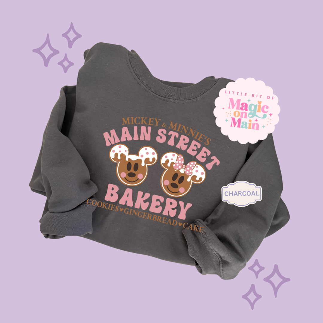 PRINTED MAIN STREET BAKERY PINK  - ADULT SWEATSHIRT