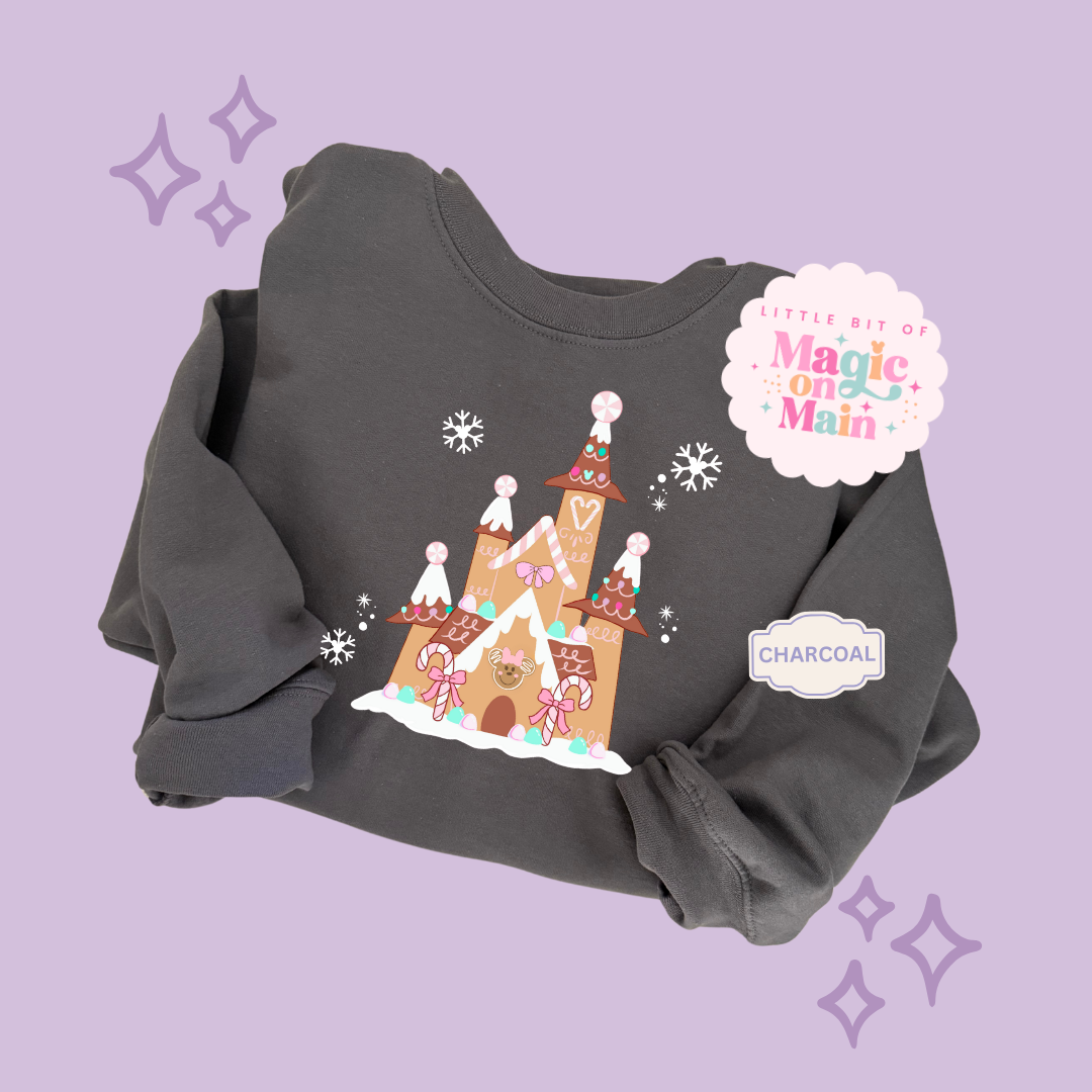 PRINTED GINGERBREAD CASTLE - EXCLUSIVE TO MoM - ADULT SWEATSHIRT