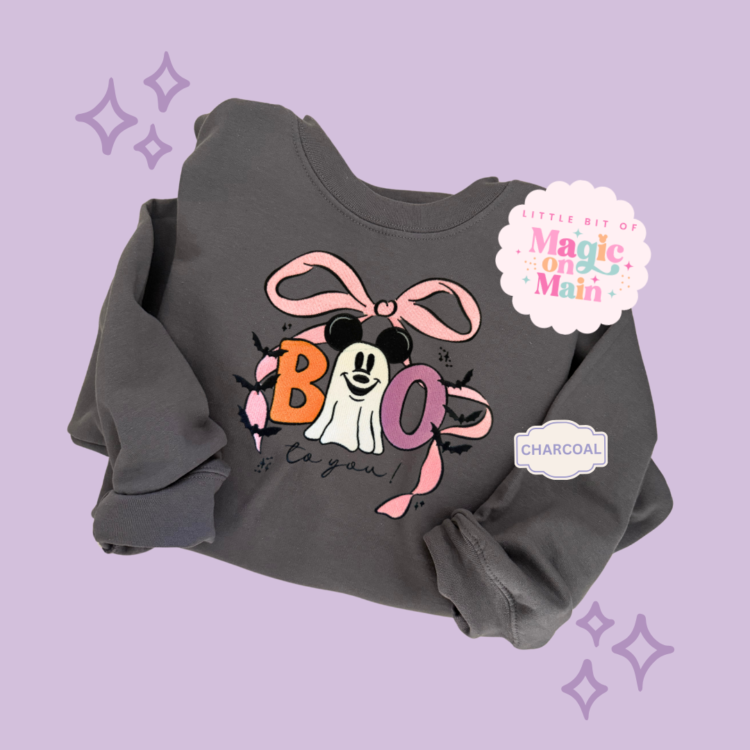 EMBROIDERED BOO TO YOU - ADULT SWEATSHIRT
