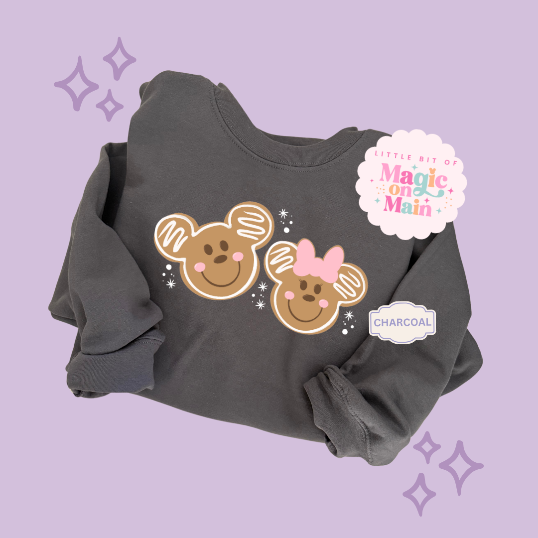 PRINTED GINGERBREAD MICKEY & MINNIE - EXCLUSIVE TO MoM - ADULT SWEATSHIRT
