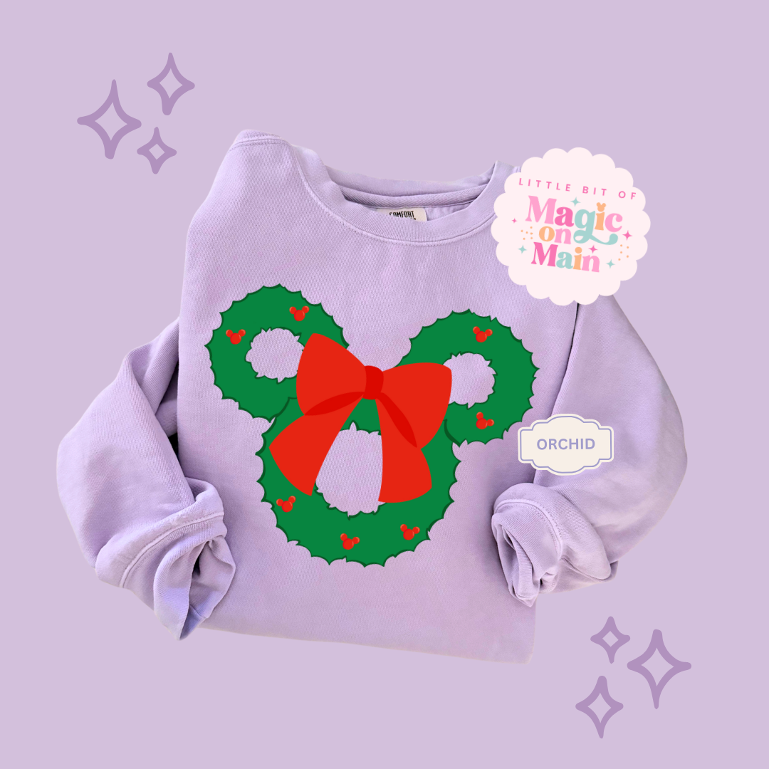 PRINTED MICKEY WREATH - EXCLUSIVE TO MoM - ADULT SWEATSHIRT